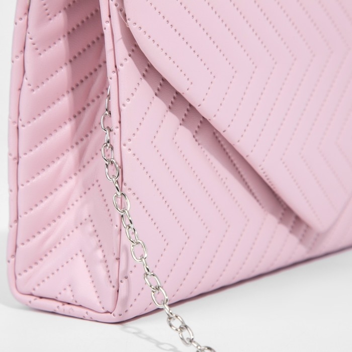 Сумка-клатч на клапане, цвет розовый