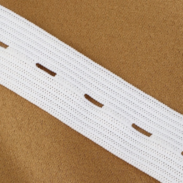 Резинка перфорированная, 20 мм, 25 м, цвет белый Резинка перфорированная, 20 мм, 25 м, цвет белый