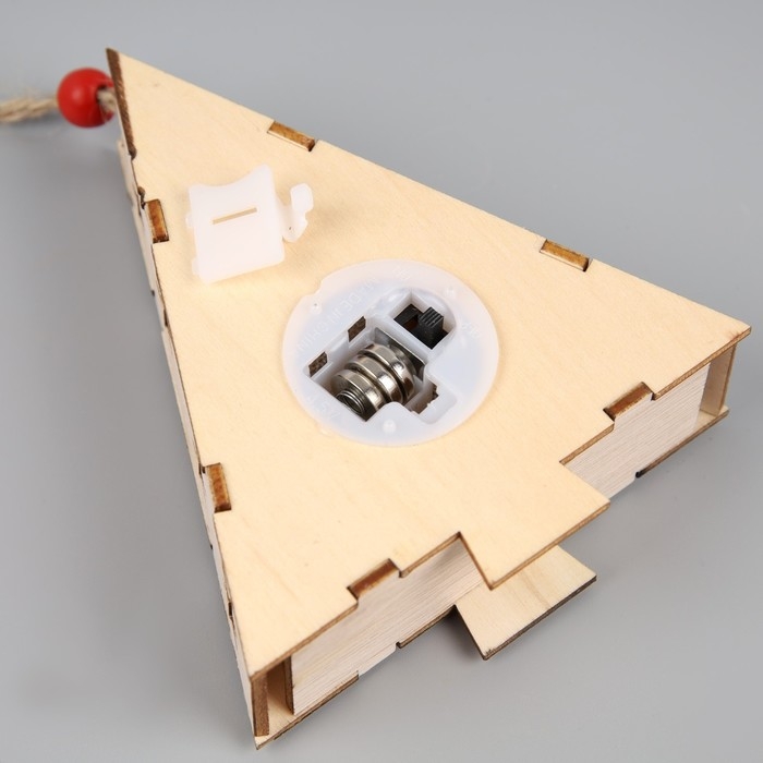 Ёлочная игрушка «Ёлочка с Дедом Морозом», от батареек, свечение тёплое белое Ёлочная игрушка «Ёлочка с Дедом Морозом», от батареек, свечение тёплое белое