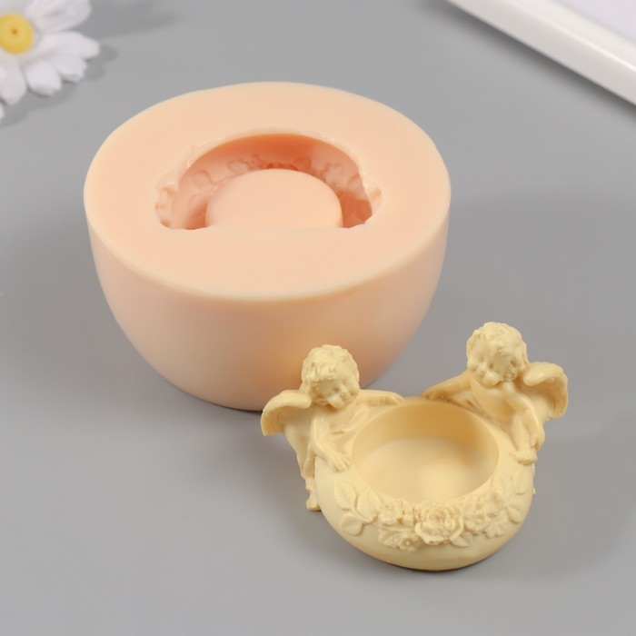 Молд силикон Молд силикон "Подсвечник Ангелочек" 5,5х9х7 см МИКС