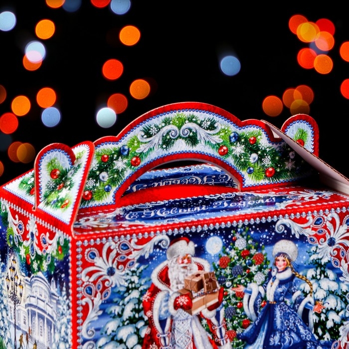 Новый год. Подарочная коробка Новый год. Подарочная коробка "На Катке" 20 x 12 x 19 см.