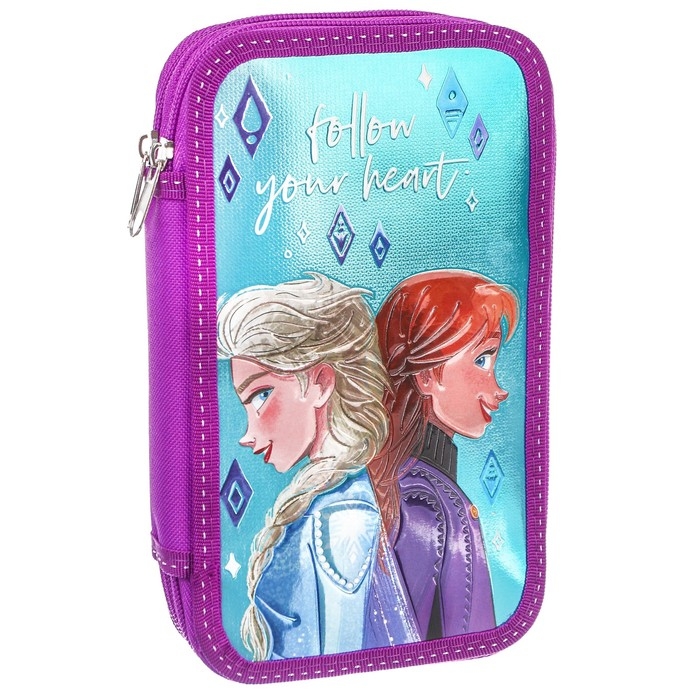 Пенал каркасный с эффектом металлик, 2 секции, 125х205х40 мм, ламинированный картон, Холодное сердце Пенал каркасный с эффектом металлик, 2 секции, 125х205х40 мм, ламинированный картон, Холодное сердце