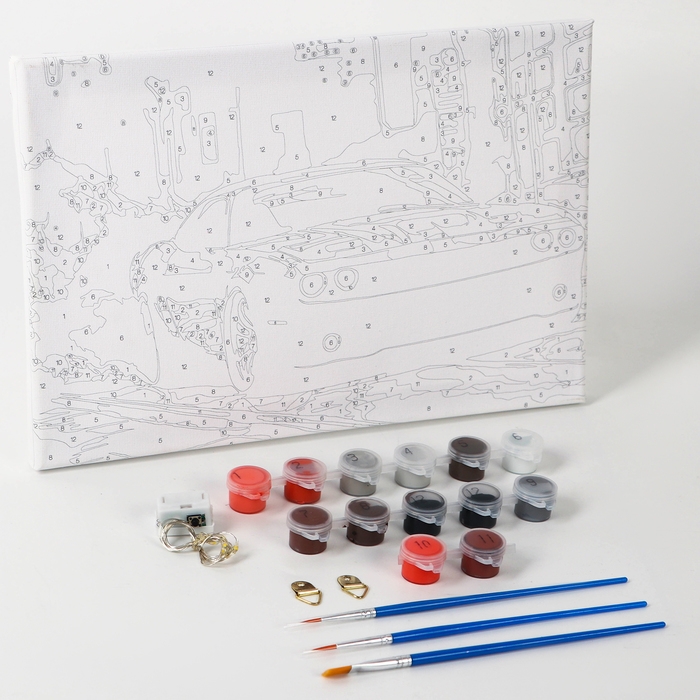 Картина по номерам с подрамником и гирляндой «Машина», 20 х 30 см Картина по номерам с подрамником и гирляндой «Машина», 20 х 30 см