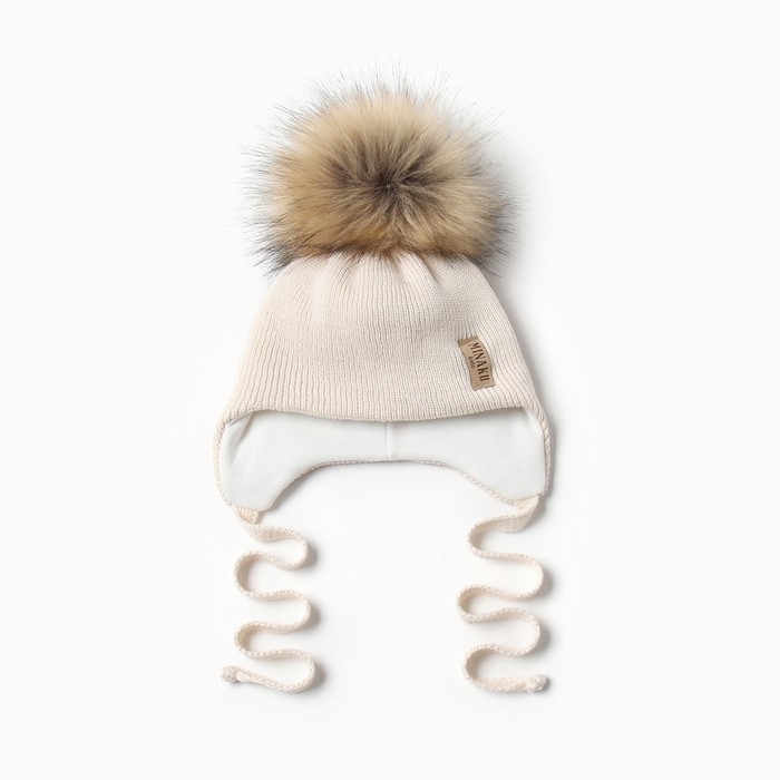 Шапка детская MINAKU с утеплителем, р-р 48-50, цвет молочный Шапка детская MINAKU с утеплителем, р-р 48-50, цвет молочный