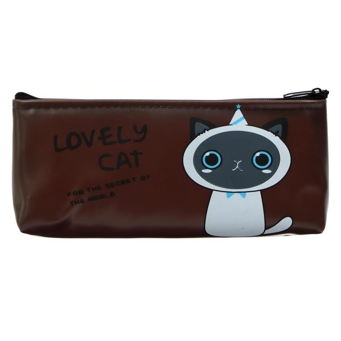 Пенал школьный на молнии силиконовый Пенал школьный на молнии силиконовый "Котик", МИКС