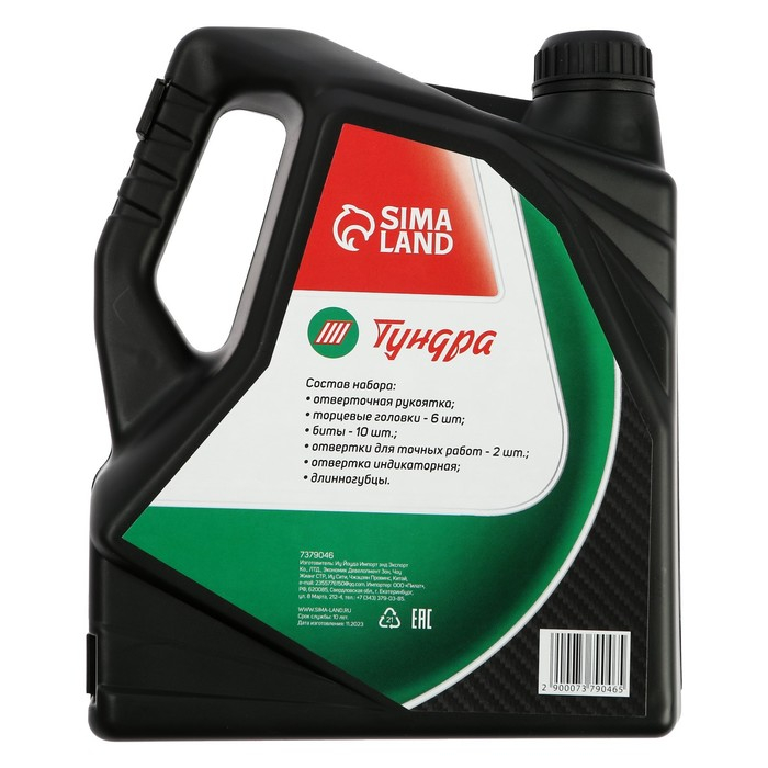 Набор инструментов ТУНДРА, подарочный пластиковый кейс "Канистра", 21 предмет