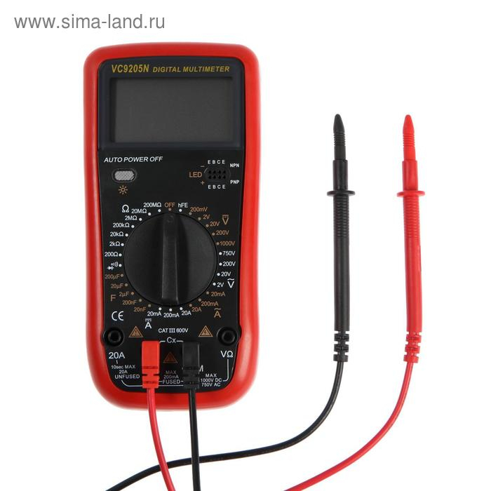 Мультиметр ТУНДРА, VC9205N, ACV/DCV, ACA/DCA, 200-200MΩ, 20nF-200mF, прозвон Мультиметр ТУНДРА, VC9205N, ACV/DCV, ACA/DCA, 200-200MΩ, 20nF-200mF, прозвон