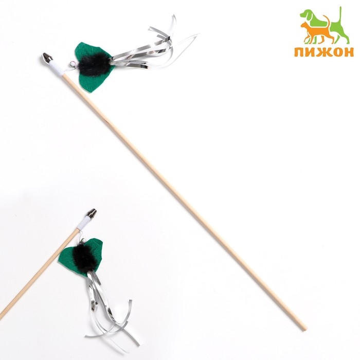 Дразнилка - удочка  Дразнилка - удочка "Сердце с норкой и дождиком" на деревянной палочке, микс цветов