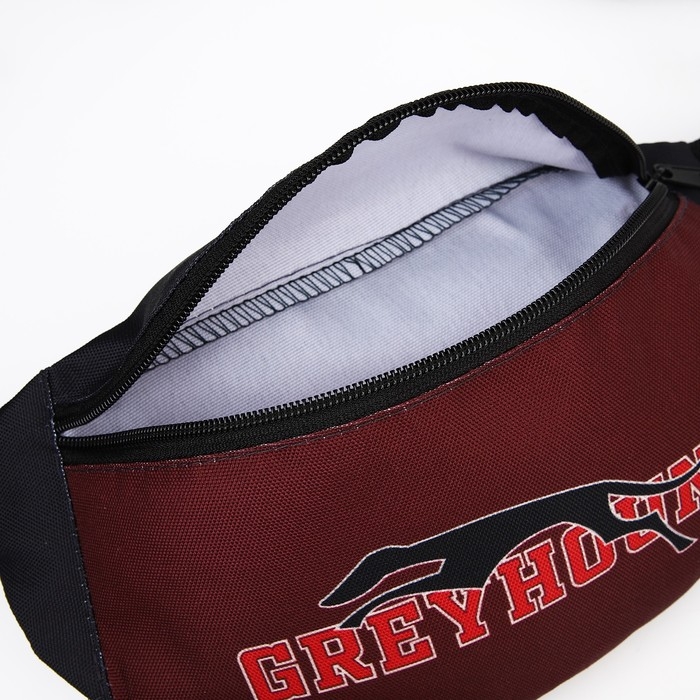 Поясная сумка  Поясная сумка "Борзая", на молнии, цвет бордовый