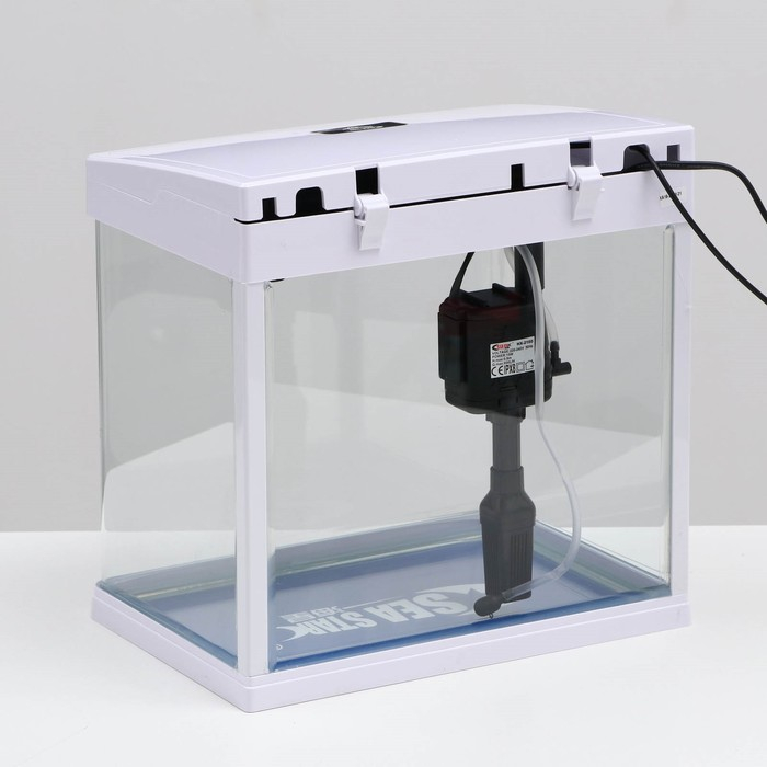 Аквариум SeaStar HX-318F в комплекте: LED-лампа 7 режимов, фильтр, 18 л, белый Аквариум SeaStar HX-318F в комплекте: LED-лампа 7 режимов, фильтр, 18 л, белый