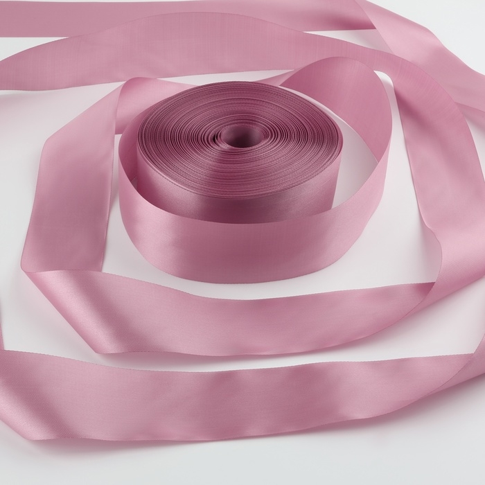 Лента атласная, 50 мм &times; 100 &plusmn; 5 м, цвет лавандовый