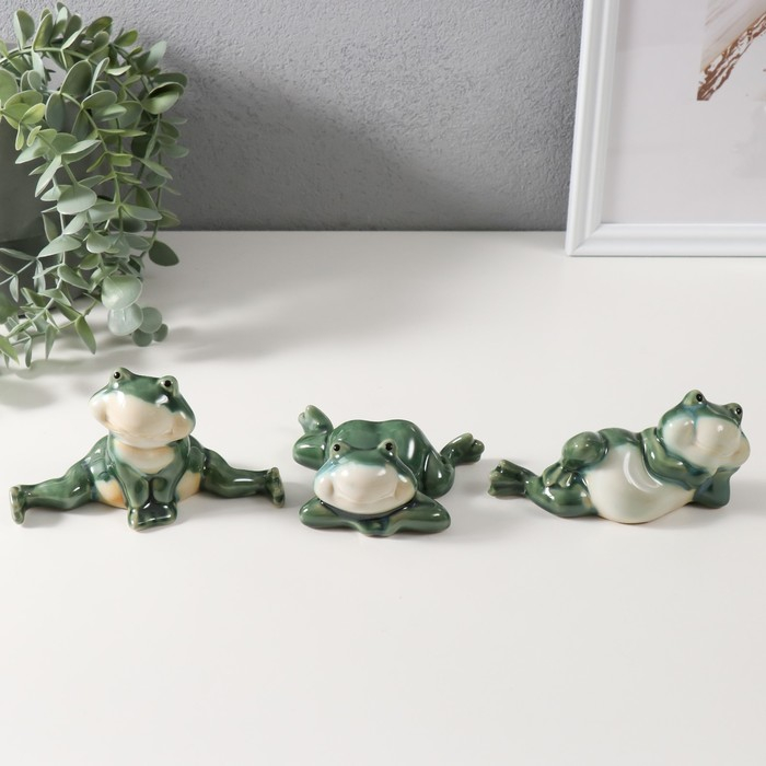 Сувенир керамика  Сувенир керамика "Смешной лягушонок" МИКС 6,5х9,5х13 (9,5) см