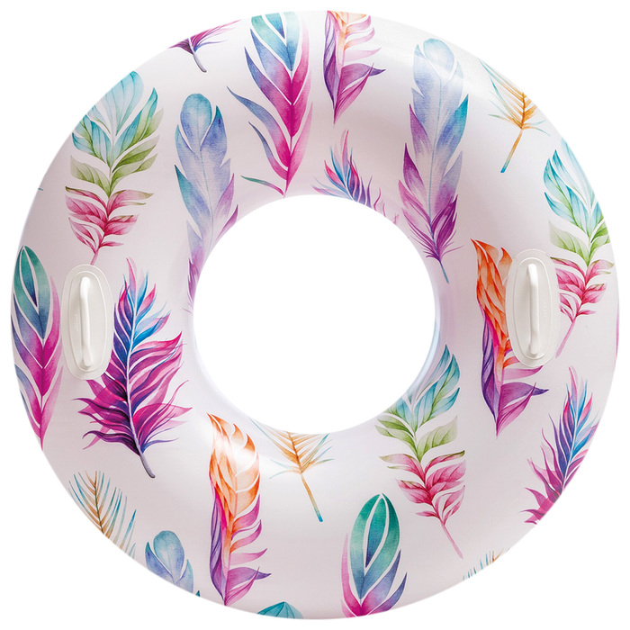 Круг для плавания «Узоры», с ручками, d=97 см, от 9 лет, цвет МИКС, 58263NP INTEX Круг для плавания «Узоры», с ручками, d=97 см, от 9 лет, цвет МИКС, 58263NP INTEX