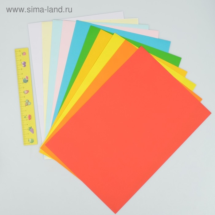 Бумага цветная двусторонняя А4, 12 листов, 12 цветов  Бумага цветная двусторонняя А4, 12 листов, 12 цветов "Каляка-Маляка"