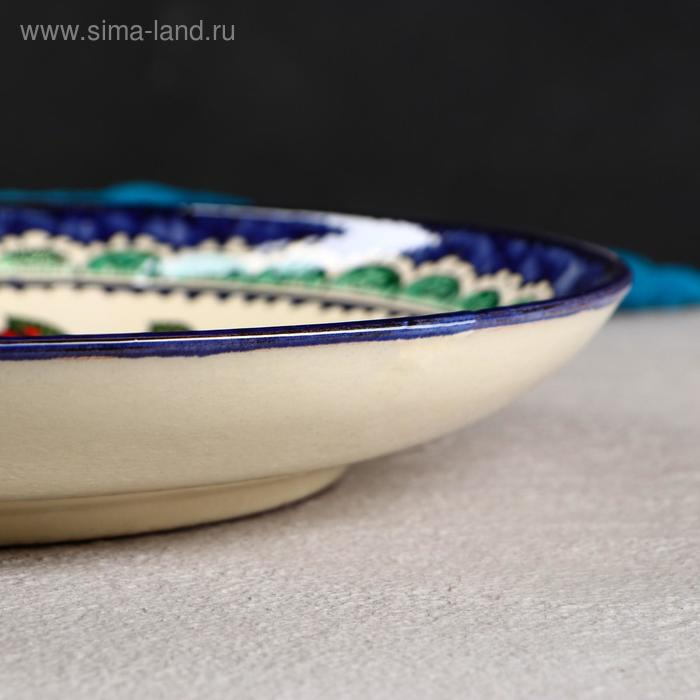 Ляган круглый «Гранат», 31 см, синяя кайма