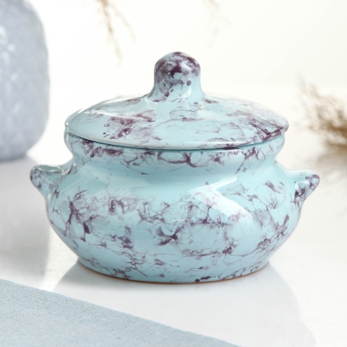 Горшок керамический для запекания  Горшок керамический для запекания "Лакомка" 0,5л / 13х9,5см, романтика