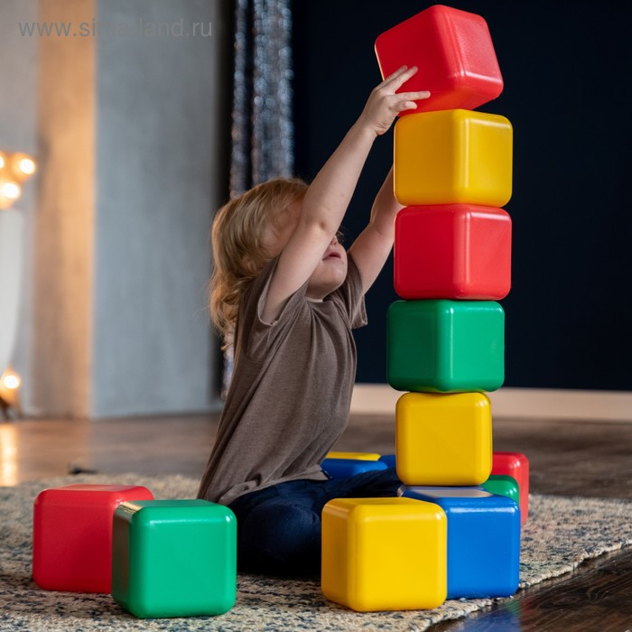 Набор цветных кубиков, 4 штуки, 12 х 12 см Набор цветных кубиков, 4 штуки, 12 х 12 см