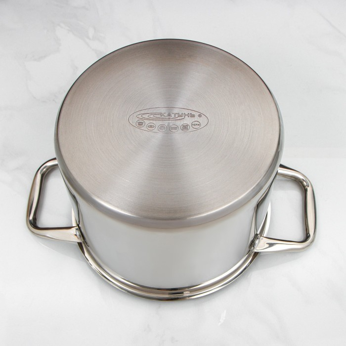 Кастрюля «Титан», 6,4 л, d=22 см, h=17 см, капсульное дно, металлическая крышка, индукция, Кастрюля «Титан», 6,4 л, d=22 см, h=17 см, капсульное дно, металлическая крышка, индукция,