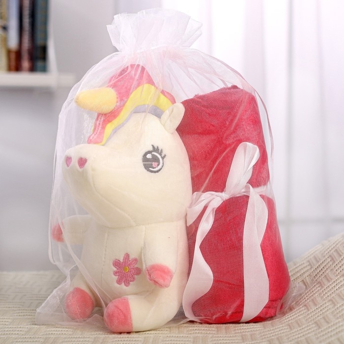 Мягкая игрушка «Единорожка», с пледом, МИКС