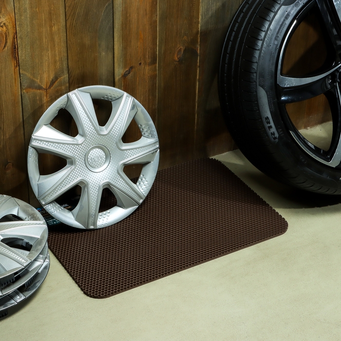 Коврик eva универсальный Grand Caratt, Соты 43 х 62 см, коричневый Коврик eva универсальный Grand Caratt, Соты 43 х 62 см, коричневый