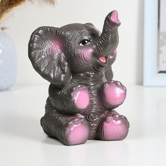 Копилка Копилка "Радостный слон" серый, 19см