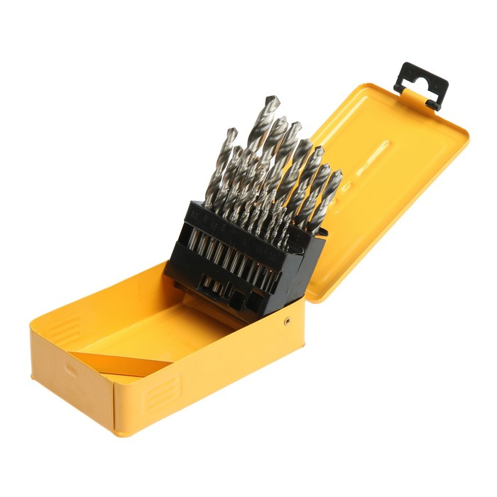 Набор сверл по металлу ТУНДРА, HSS, цилиндрический хвост., 1 - 10 мм (через 0.5 мм), 19 шт. Набор сверл по металлу ТУНДРА, HSS, цилиндрический хвост., 1 - 10 мм (через 0.5 мм), 19 шт.