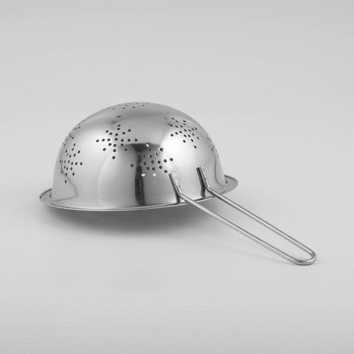 Дуршлаг из нержавеющей стали Доляна «Индия», 750 мл, d=16 см, длинная ручка Дуршлаг из нержавеющей стали Доляна «Индия», 750 мл, d=16 см, длинная ручка