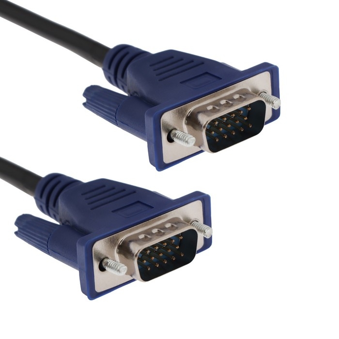 Кабель видео Luazon, VGA (m) - VGA (m), 1 м, чёрный Кабель видео Luazon, VGA (m) - VGA (m), 1 м, чёрный