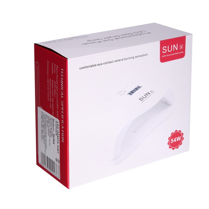 Лампа для гель-лака JessNail SUN X, UV/LED, 54 Вт, 36 таймер, таймер 10/30/60 сек, белая Лампа для гель-лака JessNail SUN X, UV/LED, 54 Вт, 36 таймер, таймер 10/30/60 сек, белая