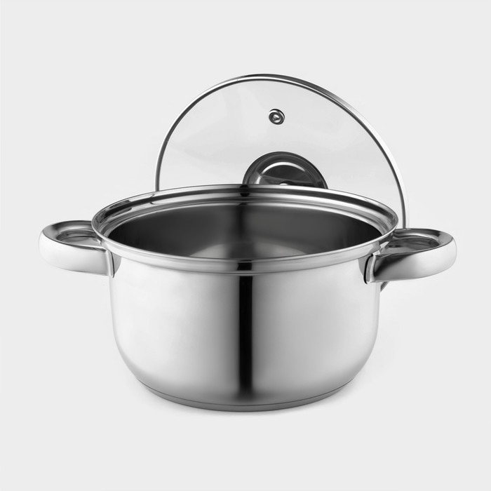 Кастрюля с крышкой из нержавеющей стали Доляна «Классика», 1,5 л, d=17,5 см, капульное дно Кастрюля с крышкой из нержавеющей стали Доляна «Классика», 1,5 л, d=17,5 см, капульное дно
