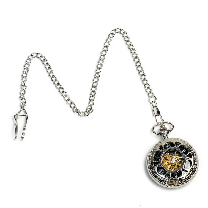 Часы карманные механические Часы карманные механические "Скелетон", d циферблата-4 см, 5.5 х 4.5 см