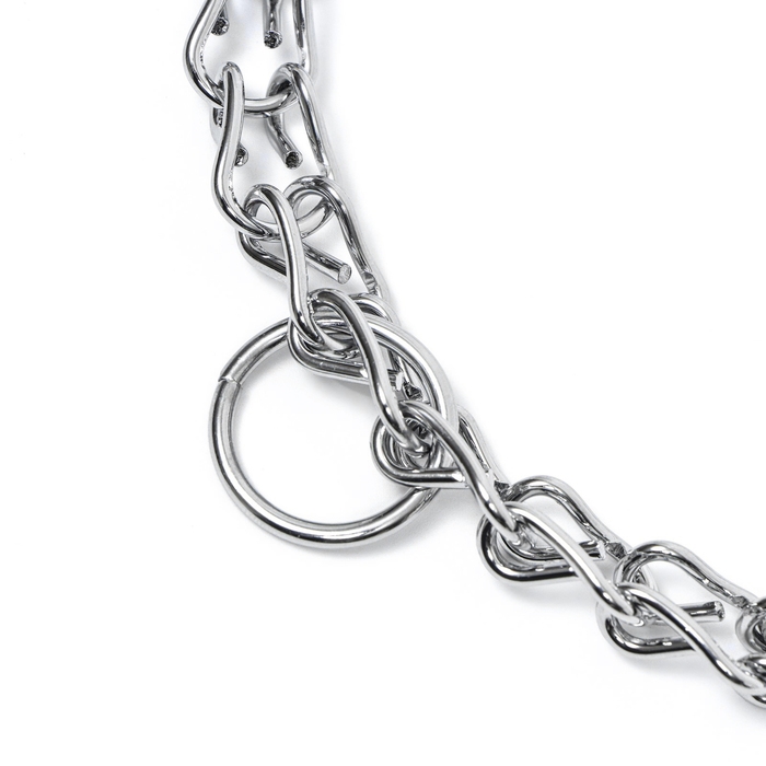 Ошейник - удавка с табличкой под гравировку, плетённый, 40 см, толщина проволоки 2 мм Ошейник - удавка с табличкой под гравировку, плетённый, 40 см, толщина проволоки 2 мм