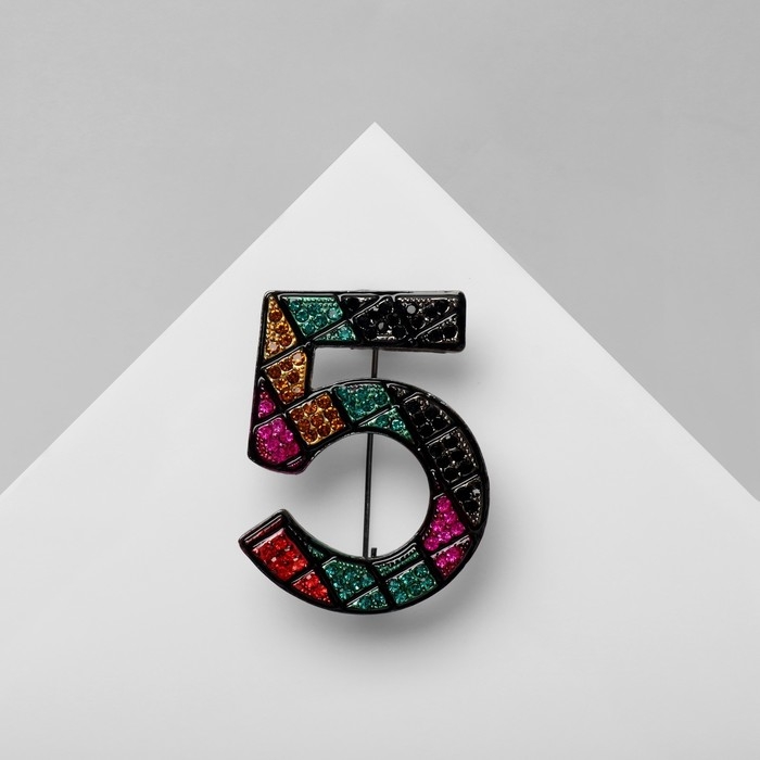 Брошь «Школа» отличница, цветная в чёрном металле Брошь «Школа» отличница, цветная в чёрном металле