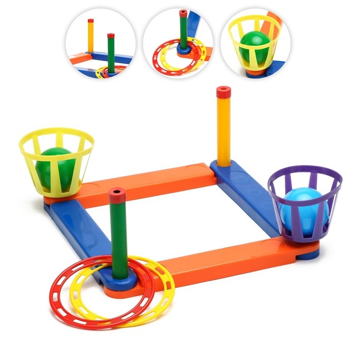 Кольцеброс-Шароброс, 2 шара, 2 кольца, 16.5 х 35 см Кольцеброс-Шароброс, 2 шара, 2 кольца, 16.5 х 35 см