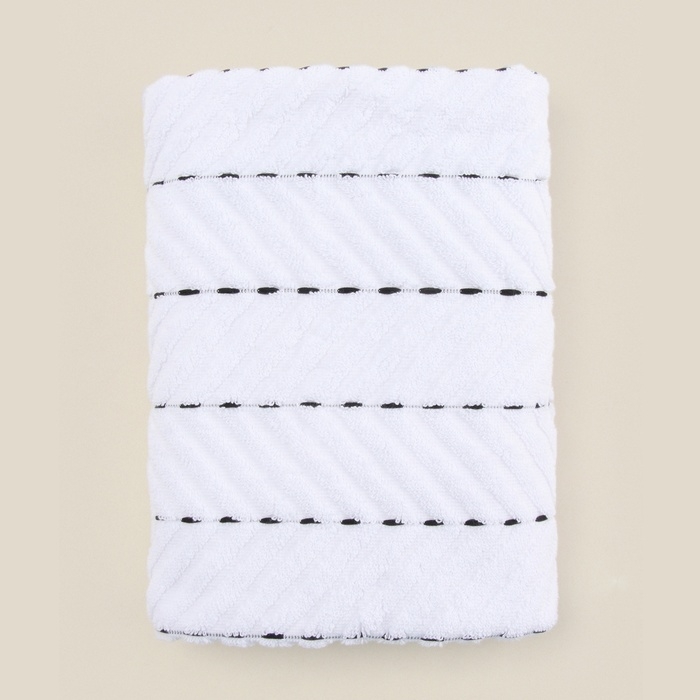 Коврик махровый SL HOME: Lines "Блан де Блан" 50х70 см, 100% хлопок, 750 г/м2