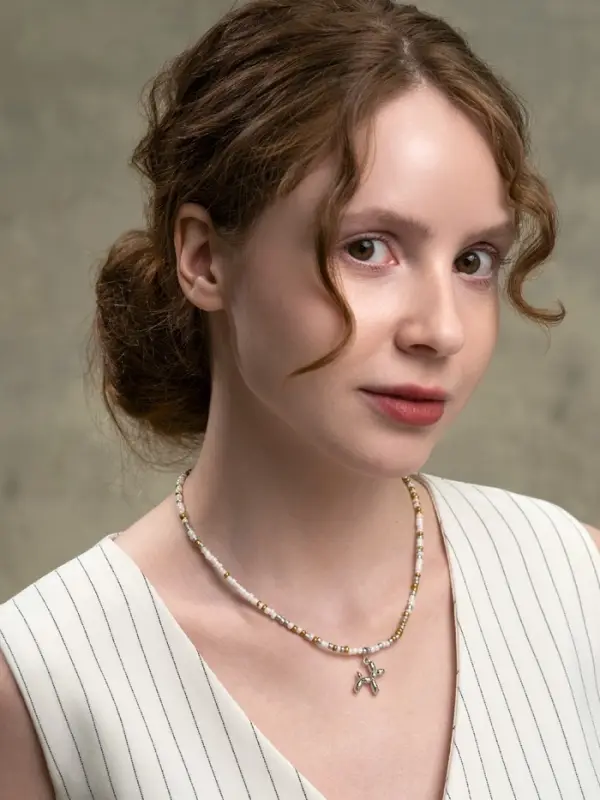 Чокер бисерный с подвеской &laquo;Собачка из воздушных шаров&raquo;, цвет серебро, 41 см