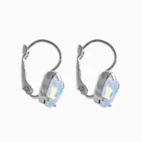 Серьги "Сердечки" лунные, цвет светло-фиолетовый в серебре