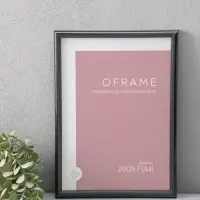 Фоторамка для фото 21х29,7 см (А4) "Oframe", пластик, чёрный, (пластиковый экран)