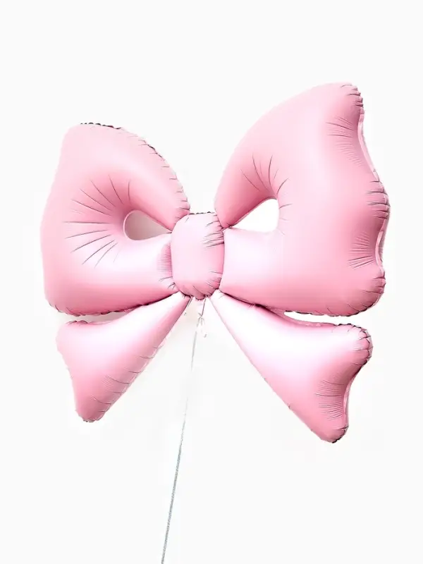 Воздушный шар фольгированный 50" "Бант" цвет розовый матовый