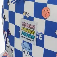 Рюкзак школьный на молнии, с карманами, в клетку, 28&times;11.5&times;40 см, синий