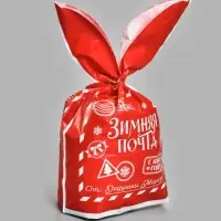 Мешок подарочный с ушками &laquo;Почта Дедушки Мороза&raquo;, 13.5&times;23 см