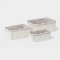 Корзины для хранения Nature whitel, прямоугольные, 3 шт.: от 22&times;12&times;8 см до 30&times;20&times;12 см, белые