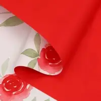 Пленка для цветов и букетов &laquo;Цветы&raquo;, красная, 57&times;57 см