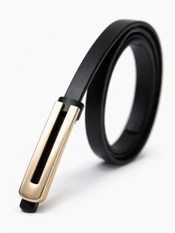 Ремень женский, 0.8&times;110 см, гвоздик, золотистая пряжка, чёрный