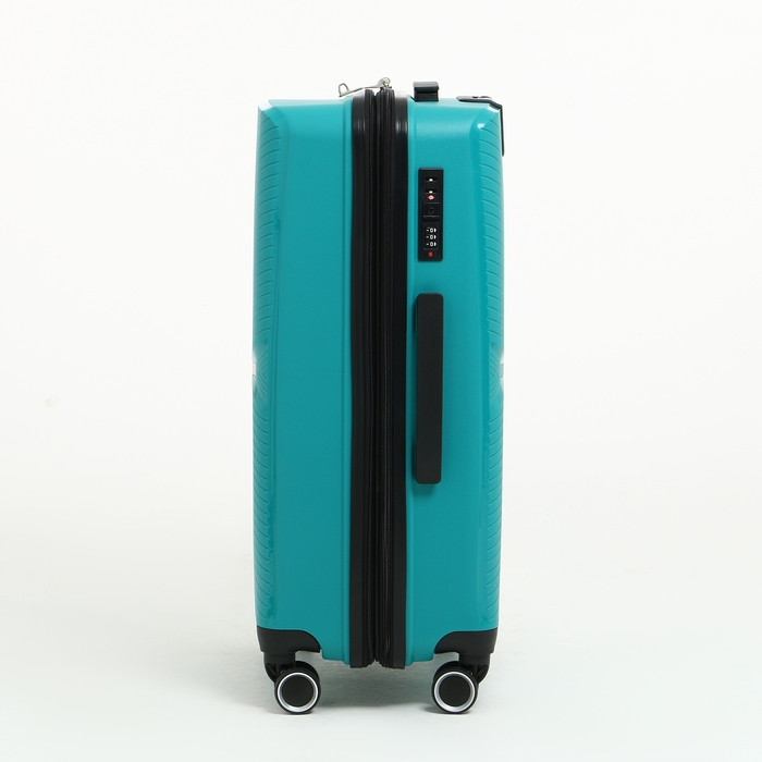 Чемодан средний 75 л (M) Bagvoyage, отдел на молнии, с расширением, кодовый замок, 4 колеса, цвет бирюзовый Чемодан средний 75 л (M) Bagvoyage, отдел на молнии, с расширением, кодовый замок, 4 колеса, цвет бирюзовый