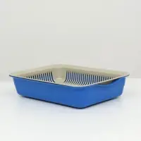 Лоток для кошек, 34.5&times;25.5&times;7.5 с, с сеткой, пластик, бежевый, синий