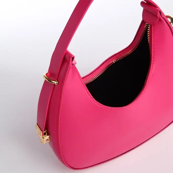 Сумка женская багет на молнии, 20.5&times;7&times;10.5 см, розовая