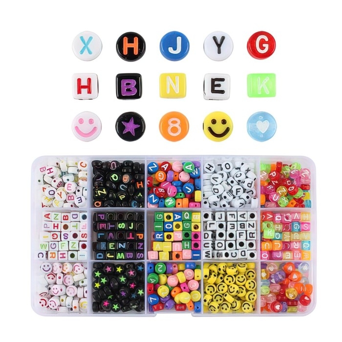 Набор для создания украшений, 15 видов бусин Набор для создания украшений, 15 видов бусин