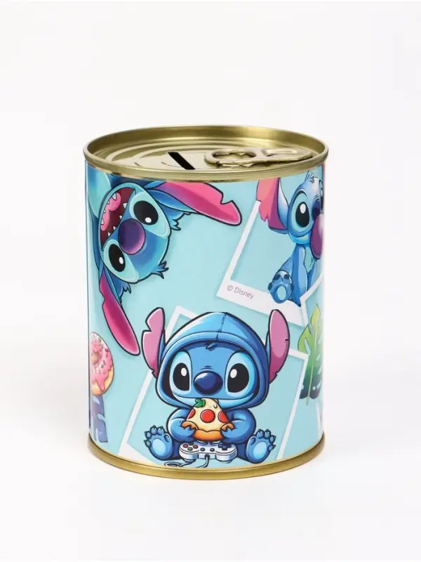 Копилка металлическая, 9.5 см×7.5 см×7.5 см, Стич