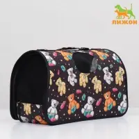 Сумка - переноска &laquo;Плюшевые медведи&raquo;, размер S, 37&times;15&times;22 см, каркасная